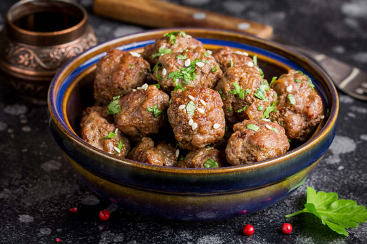 Gyoza Inspired Meatballs & Scallion Pancakes